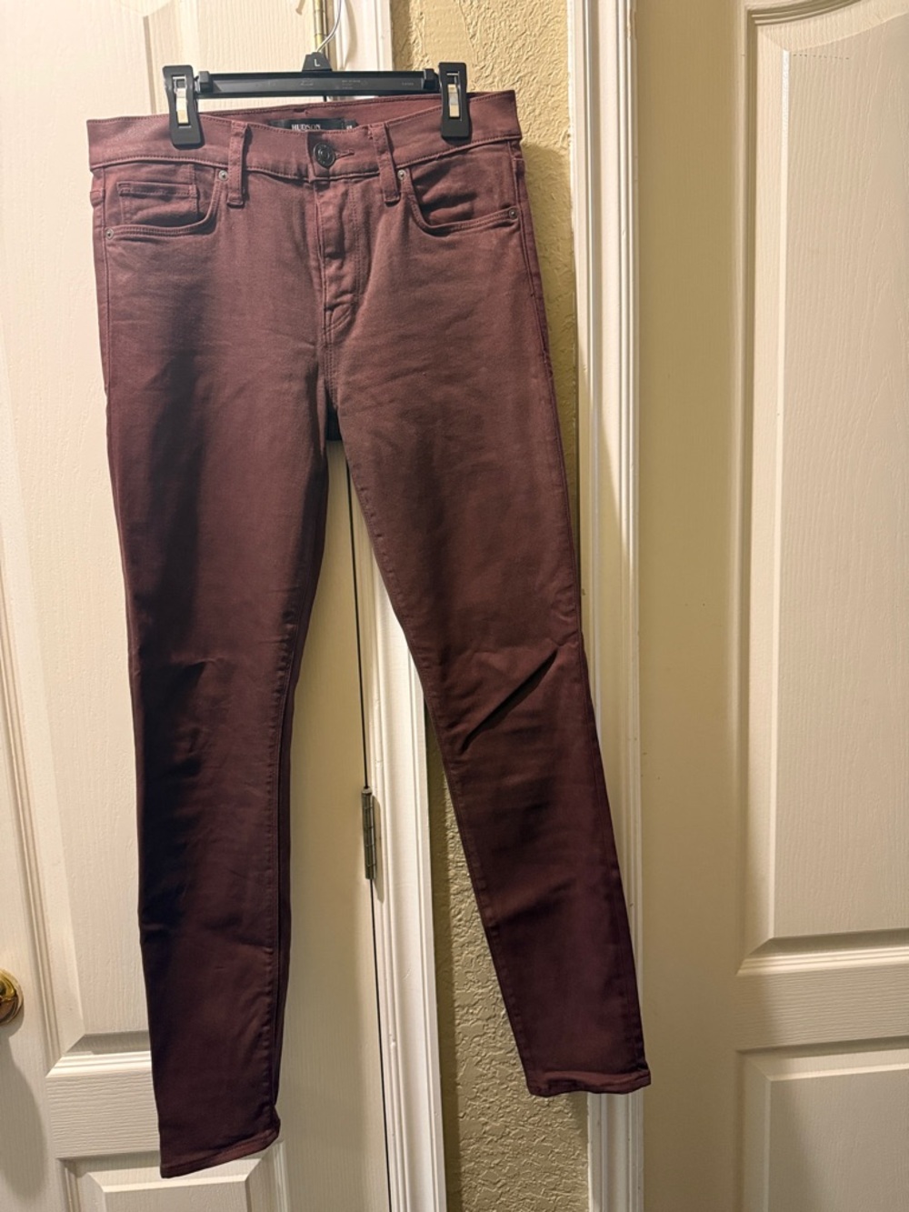 Hudson Jeans Women’s Skinny Jeans in Deep Burgundy